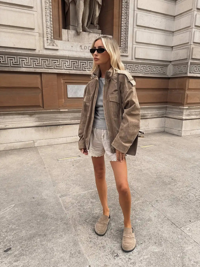 Women’s Relaxed Utility Bomber Jacket