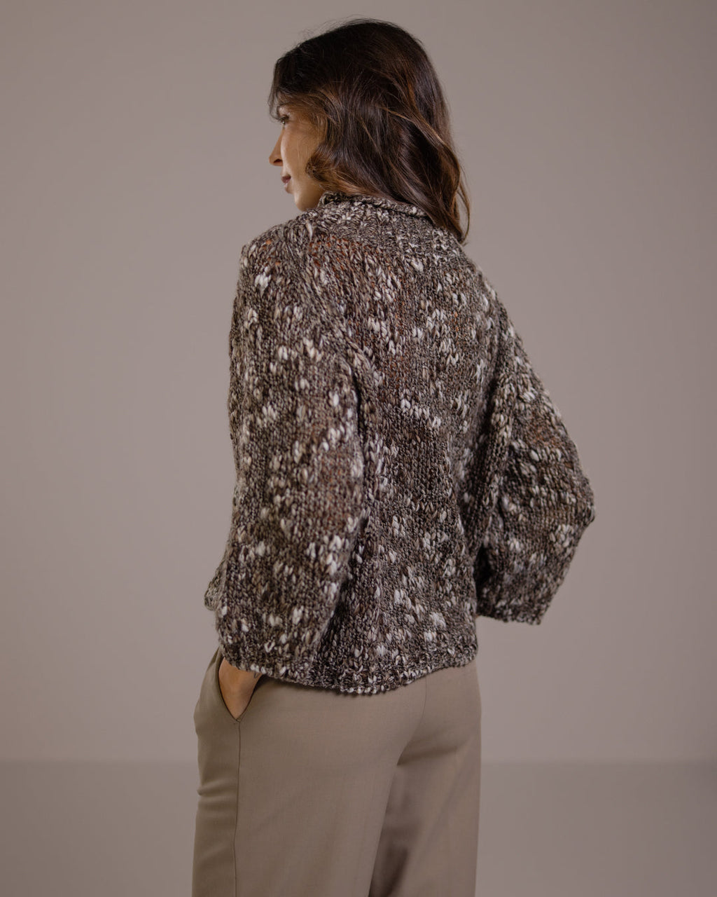 Robe-pull en maille pour femme, mélange de laine