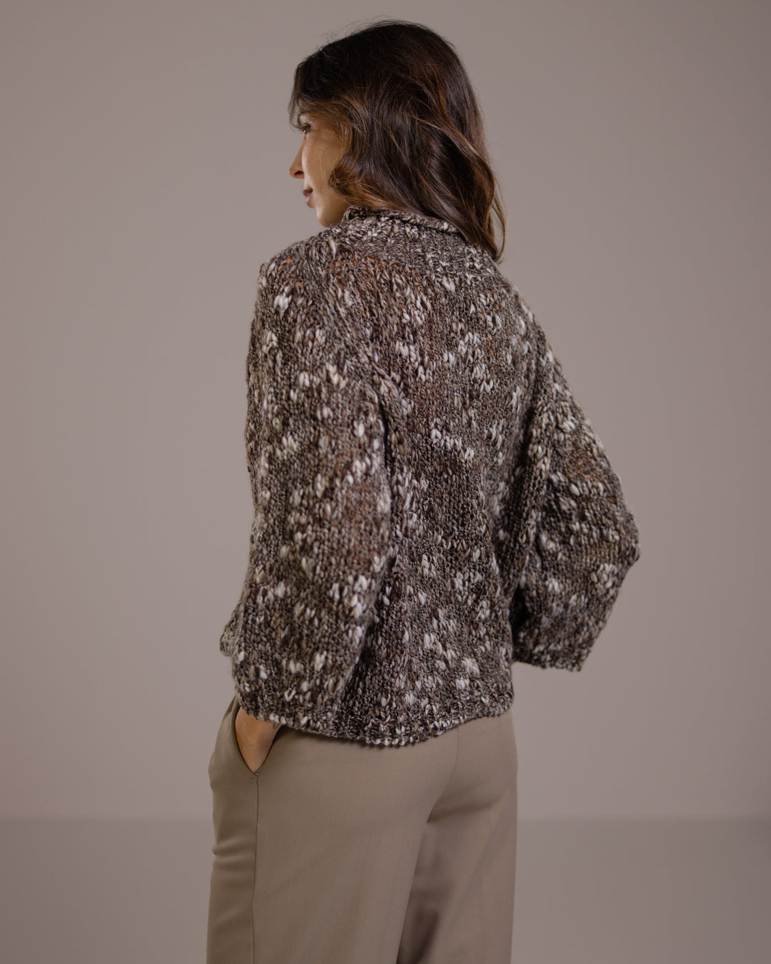 Robe-pull en maille pour femme, mélange de laine