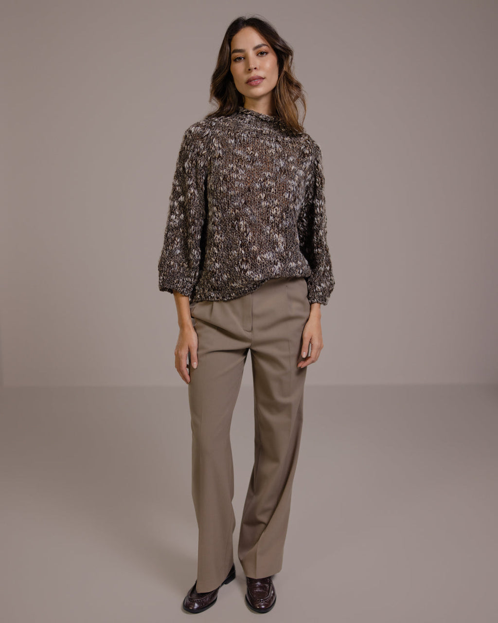 Robe-pull en maille pour femme, mélange de laine