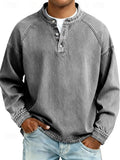 Men's Retro Henley Raglan Sweatshirt