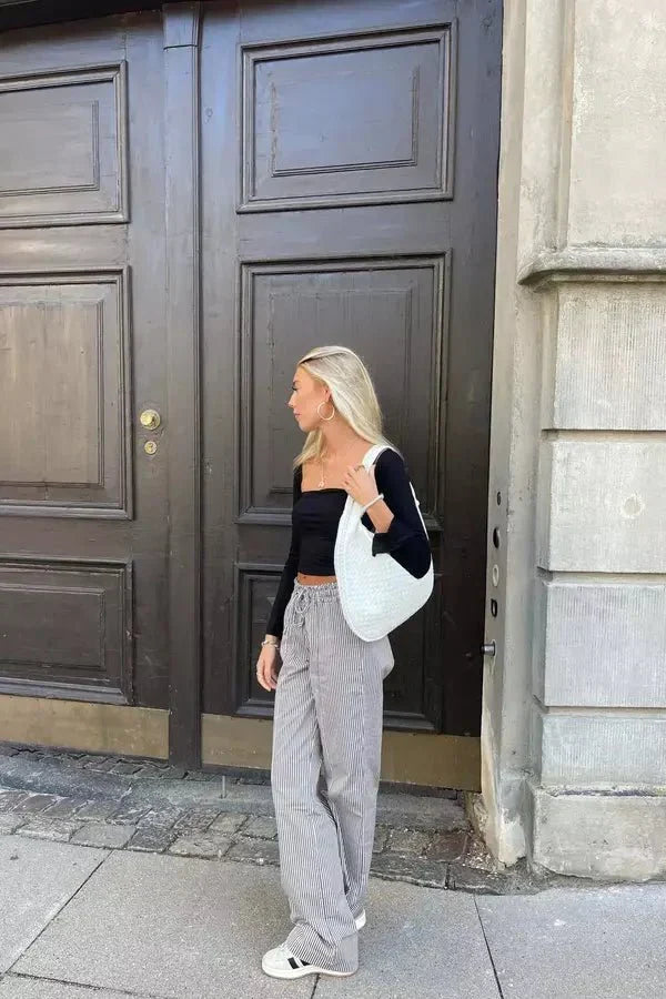 Sac souple tressé porté épaule pour femme
