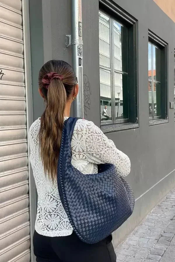 Women's Woven Slouchy Shoulder Bag