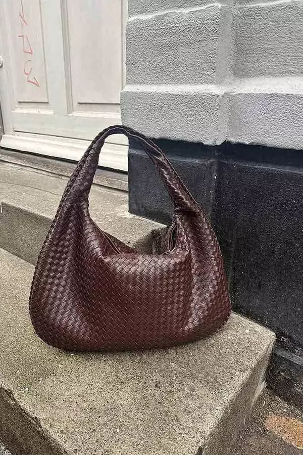 Sac souple tressé porté épaule pour femme