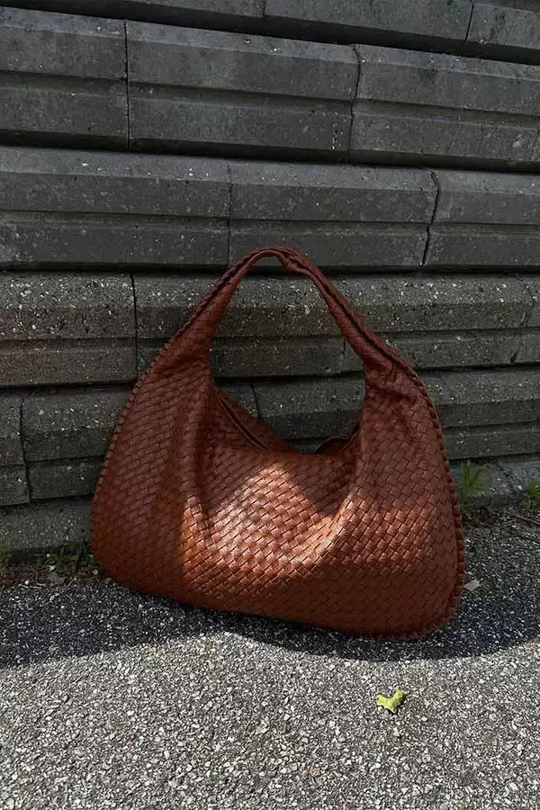 Sac souple tressé porté épaule pour femme