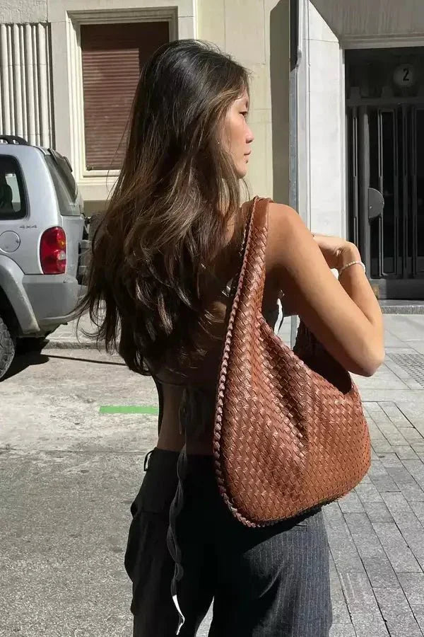 Women's Woven Slouchy Shoulder Bag