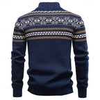 Cardigan en maille à motif Fair Isle pour homme | Col montant et fermeture éclair intégrale