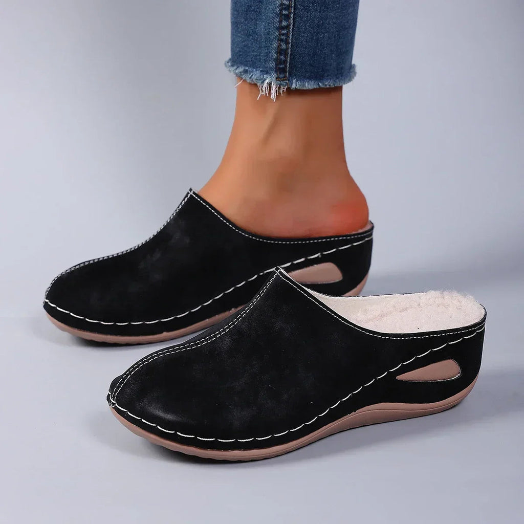 Women's Suede Slip-On Clogs with Cushioned Footbed for Summer