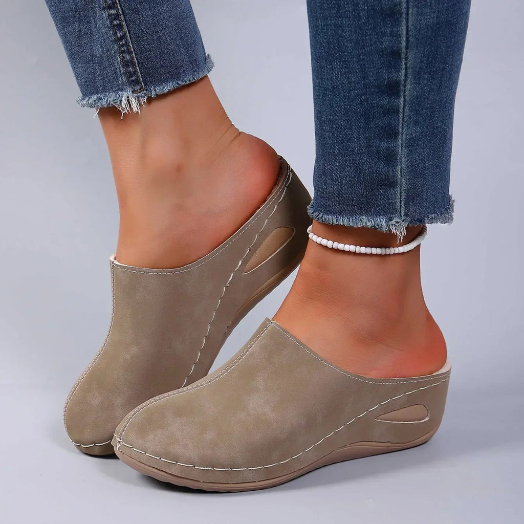 Women's Suede Slip-On Clogs with Cushioned Footbed for Summer