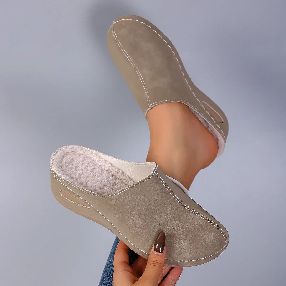 Women's Suede Slip-On Clogs with Cushioned Footbed for Summer