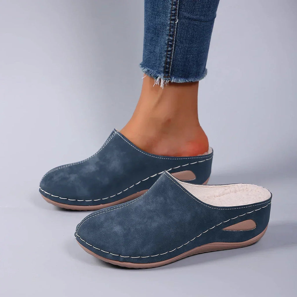 Women's Suede Slip-On Clogs with Cushioned Footbed for Summer
