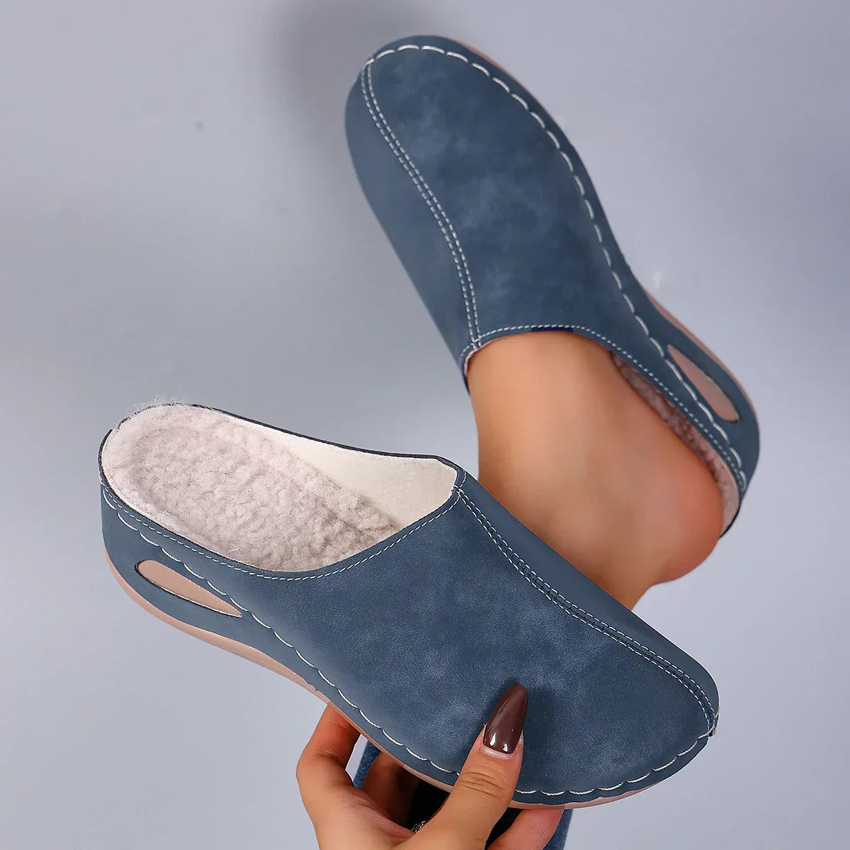 Women's Suede Slip-On Clogs with Cushioned Footbed for Summer