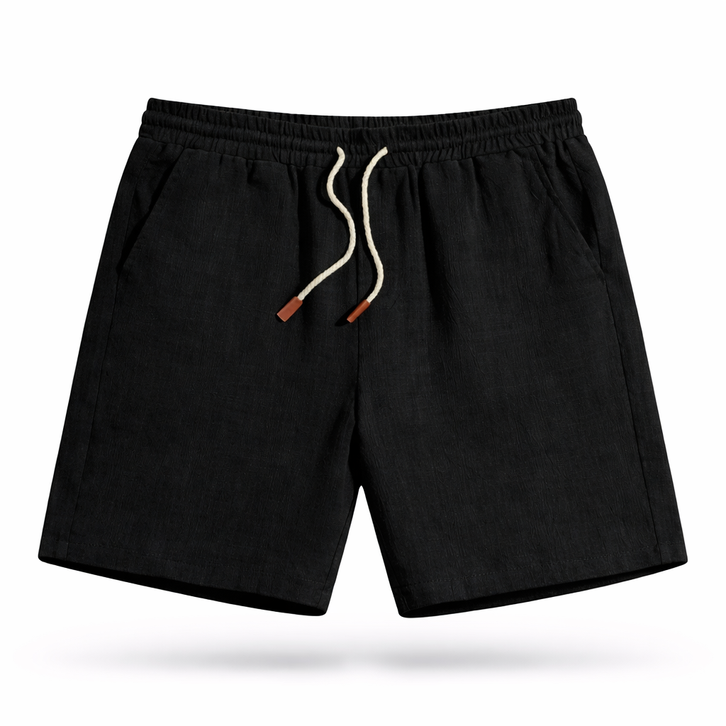 Men's Cotton Linen Drawstring Shorts for Summer Casual Wear