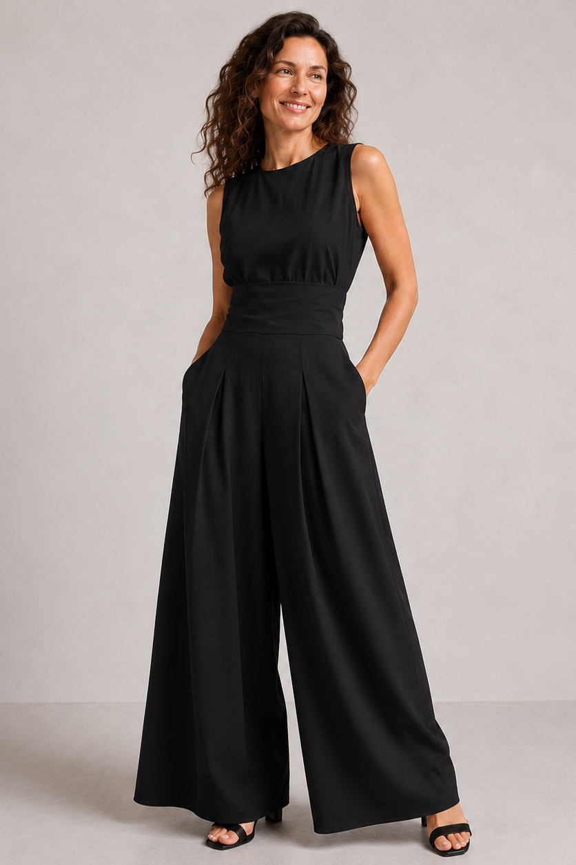 Combinaison pour femme à col montant et jambes larges
